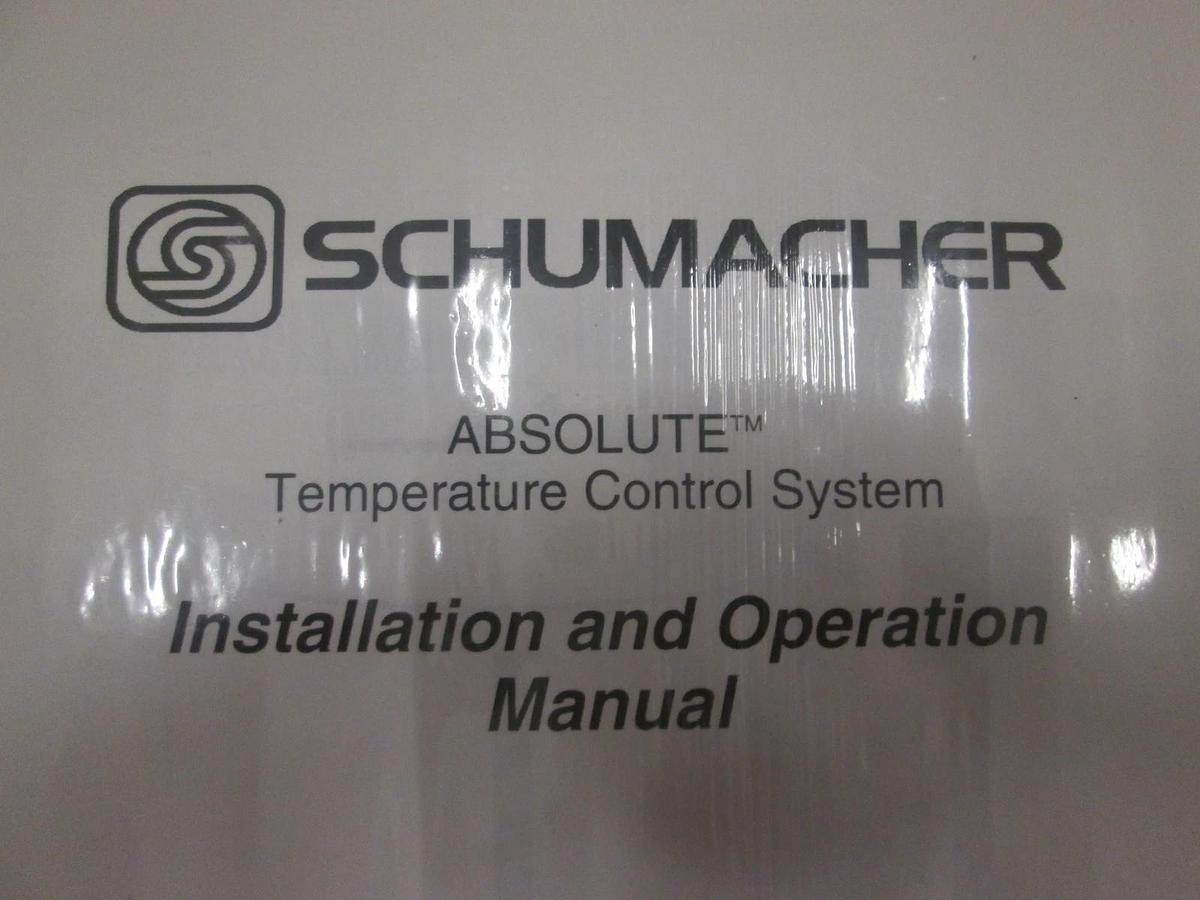Used Schumacher, Absolute Temperature Control System Installation and Op Manual, New