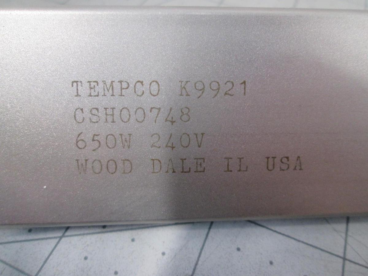 Used Tempco, K9921, Heater Strip, Channel, 650W, 240V w/ 2 Wire Leads, New