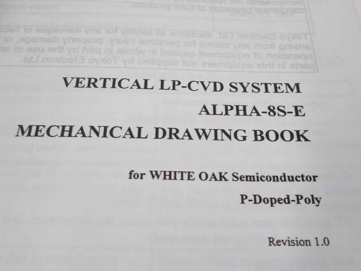 Used TEL Tokyo, ALPHA-8S-E, Mechanical Drawing Book P-Doped-Poly, Used