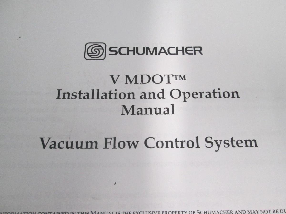 Used Schumacher, 9901-00, VMDOT, Installation and Operation Manual, Used