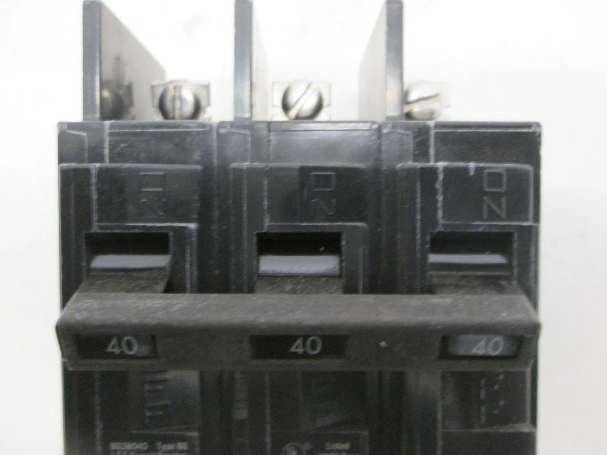 Used ITE, BQ3B040, Type BQ Circuit Breaker, 40A, 3 Pole, Used
