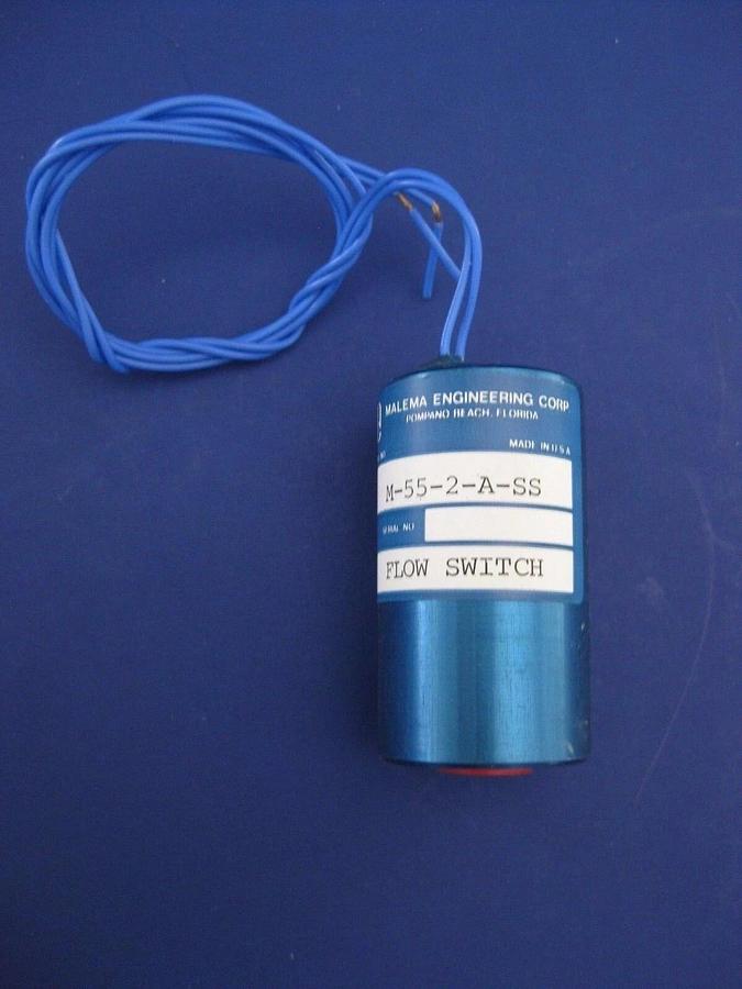 Used MALEMA M-55-2-A-SS Flow Switch, Aluminum, New