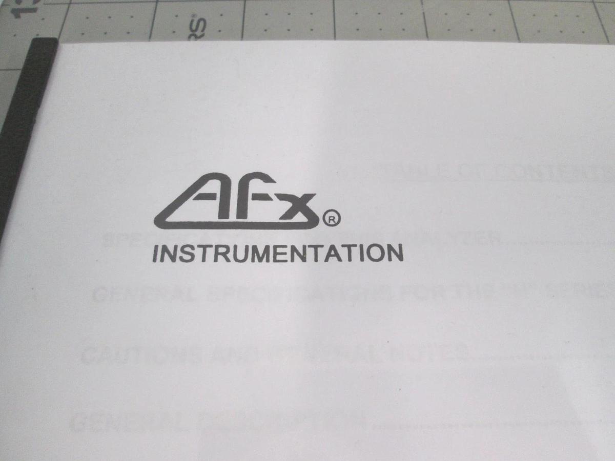 Used AFX Instrumentation, Model H1, H1-X and H1-UH Operating Manual, Version 5.2, Use