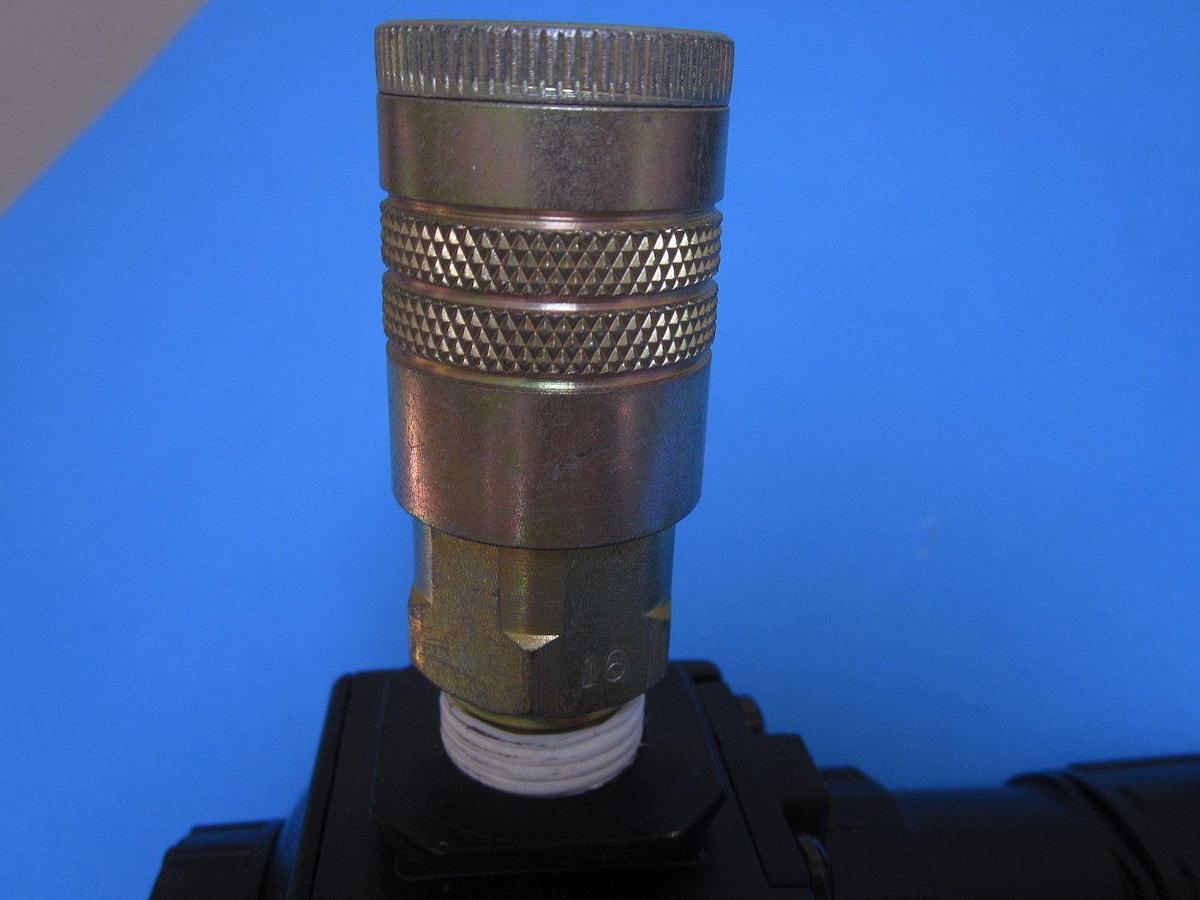 Used NORGREN R74G-4AK-RMG PNEUMATIC PRESSURE REGULATOR w/ Coupler