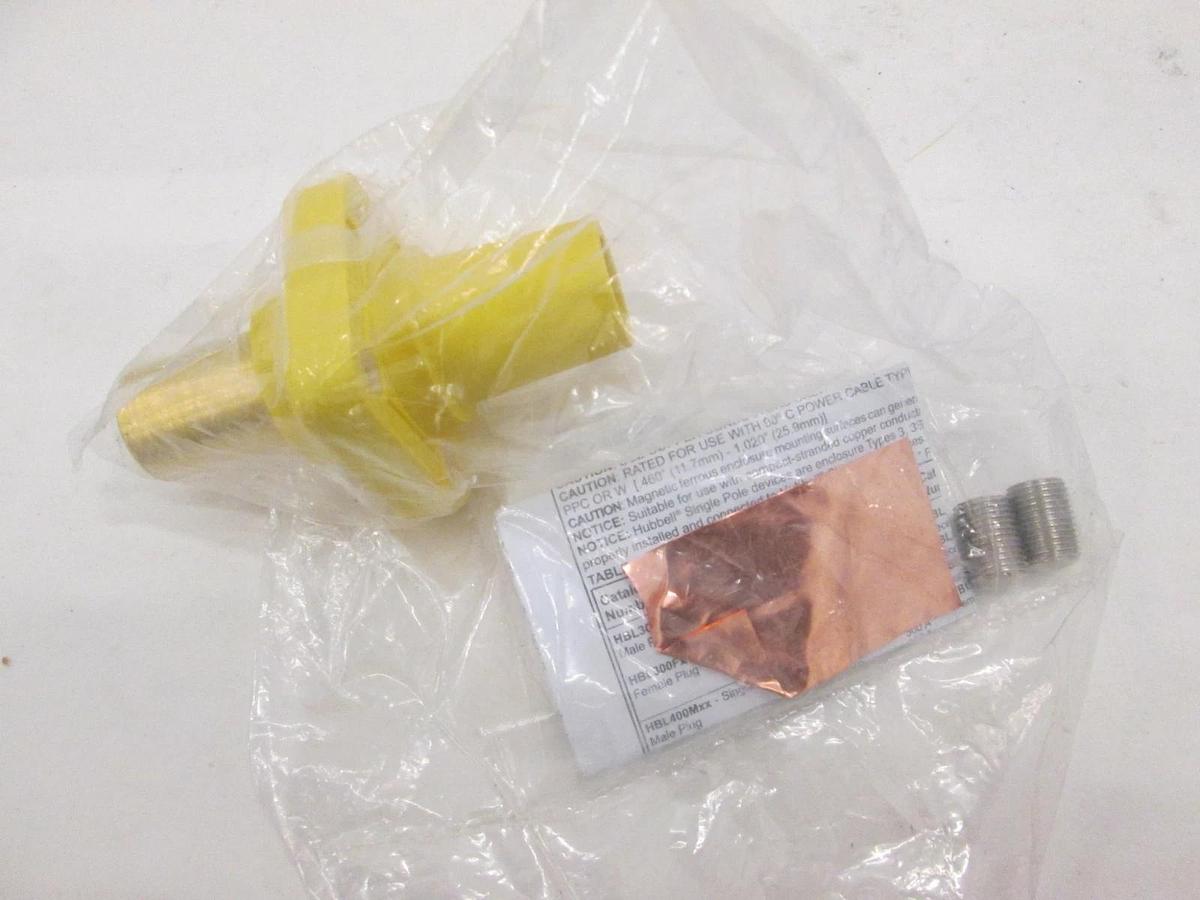 Hubbell, HBLFRY, Single Pole Female Receptacle, Yellow, New, Lot of 2