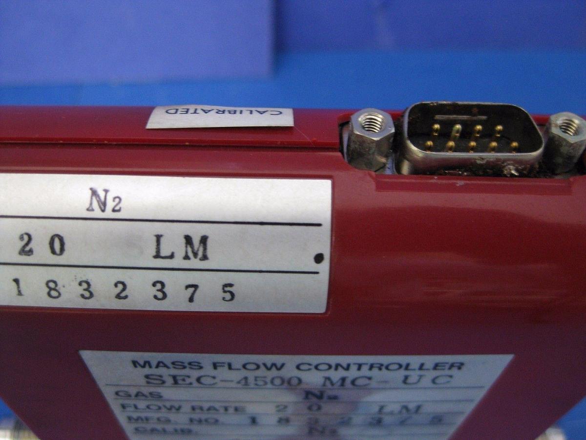 Used Stec SEC-4500 Mass Flow Controller, 1/4" VCR, N2, 20 LM, Used