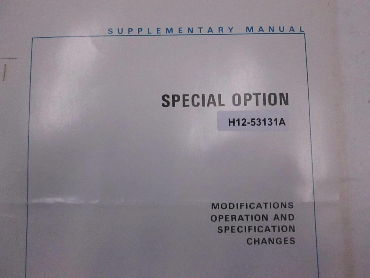 Used HP H12-53131A Special Option Supplementary Manual, Used
