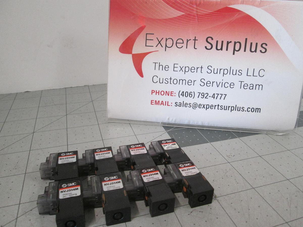 Used SMC, NVJ314M, Pneumatic Soleniod Valves 20-100PSI Air Control Valve Lot of 8