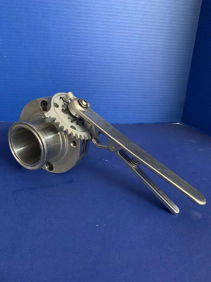 Used 2" Sanitary Flange Butterfly Valve with Clamp Handle, Used