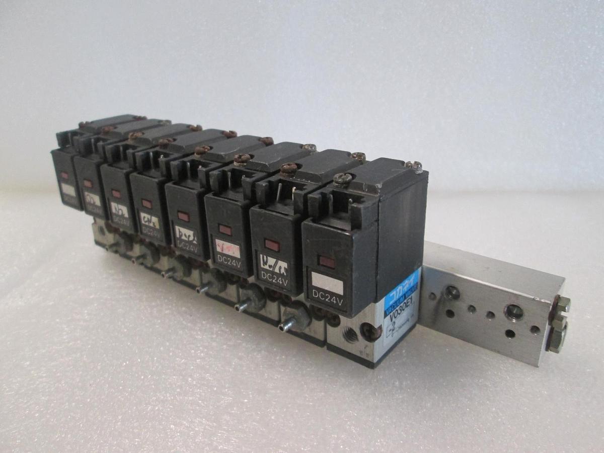 Used Koganei, V030E1, Solenoid Valve Block Assy, 8 Valve, Used