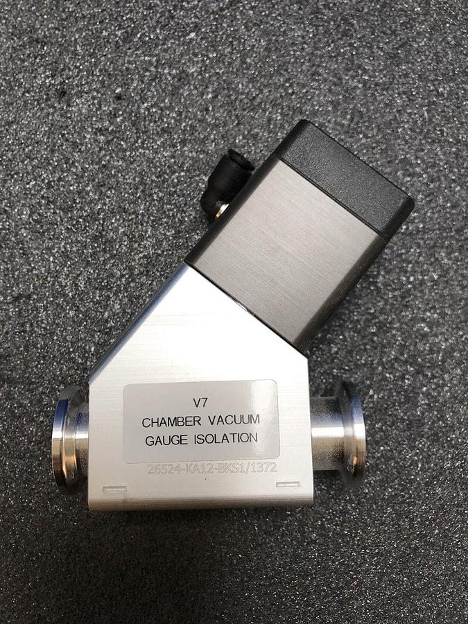 Used VAT 26524-KA11-BKS1 HV Inline Pneumatic Valve Assy w/ ISO-KF16 Pipe, Used