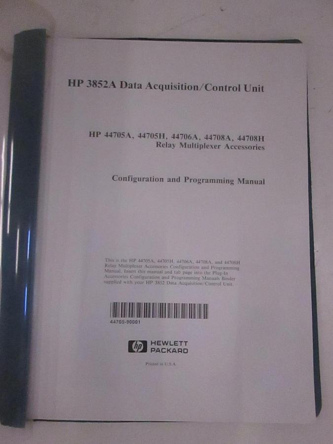 Used HP 3852A Data Acquisition/Control Unit Config and Programming Manual, Used