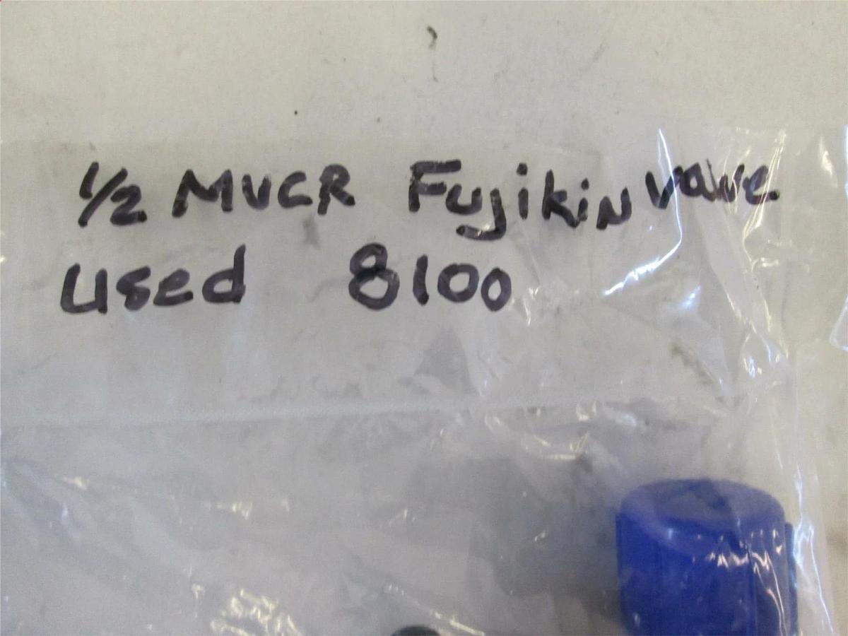 Used Fujikin, O.P. .34 -.69 MPa Pneumatic Valve, N.C, 316L, 1/2 MVCR, Used
