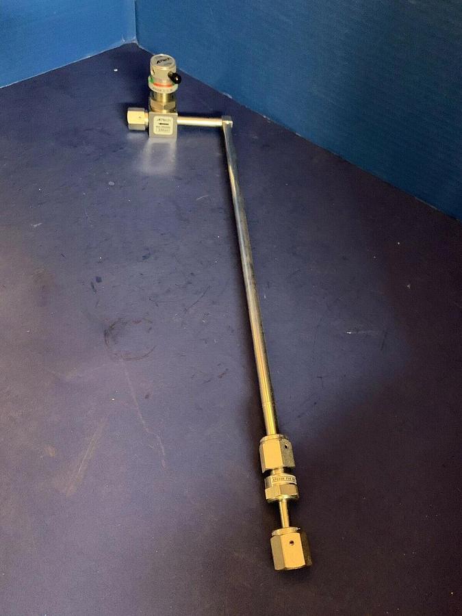 Used APTech AP4625SM Manual Diaphragm Valve Assy w/ 14" Tube, 1/4" FVCR, Used