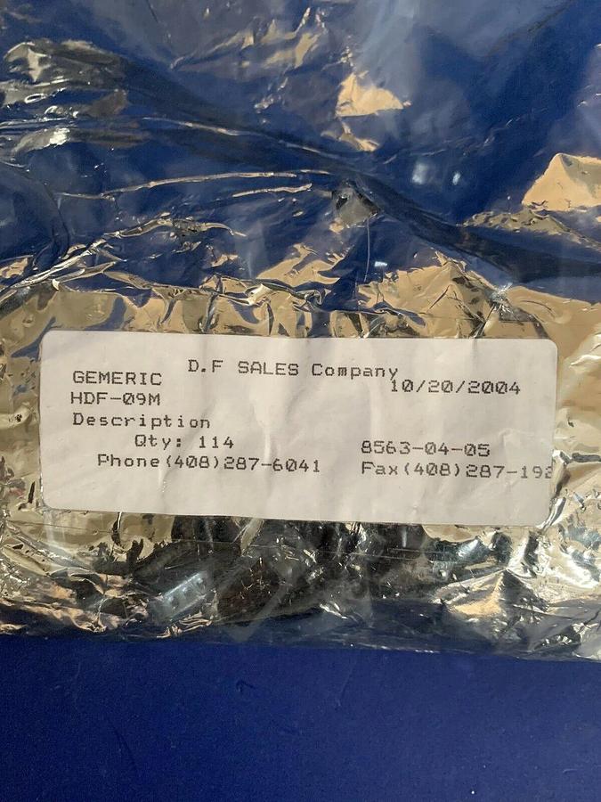 HDF-09F D-Sub Connector 9-Pin Male Plug, Lot of 100+, New