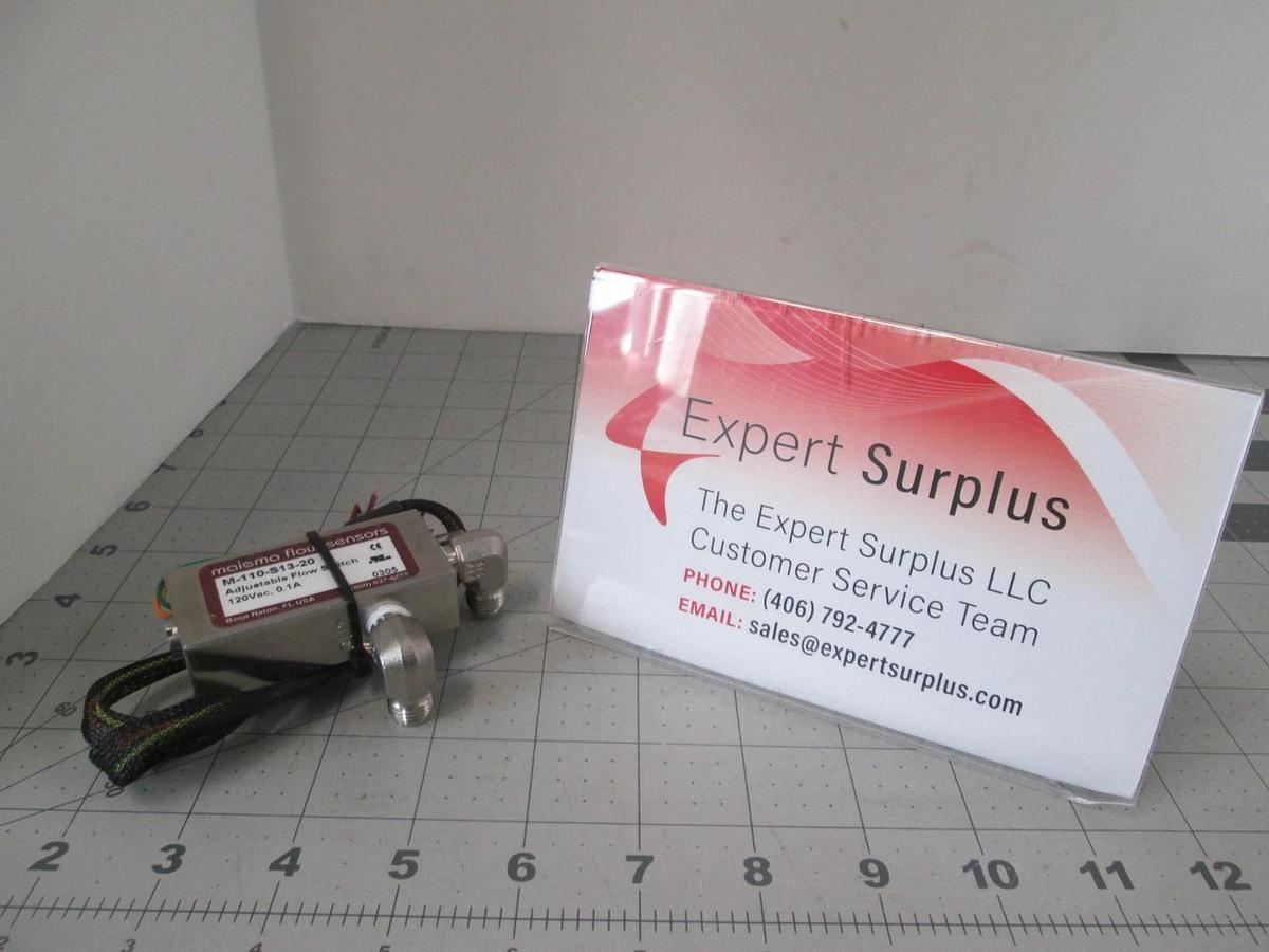 Malema Engineering, M-110-S13-20, Flow Switch, 120VAC, 0.1A, New