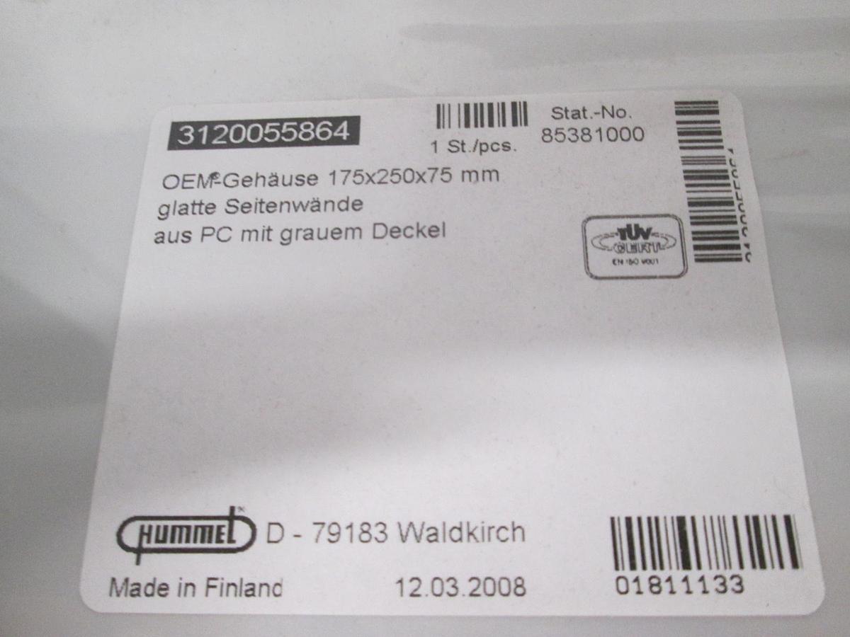 Hummel, Enclosure Box, 175x250x75mm, 200-7358, New