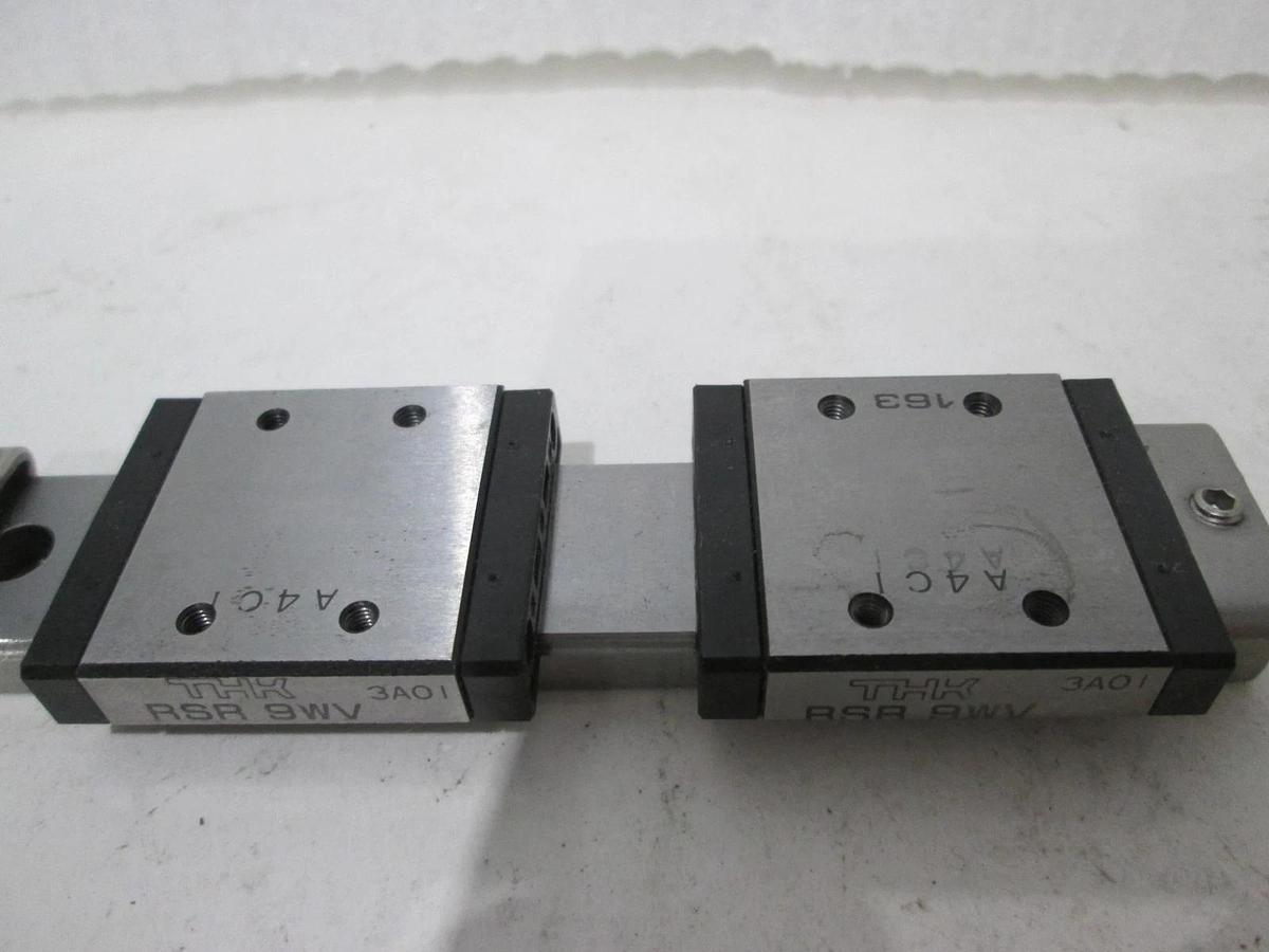 Used THK, RSR 9WV, Linear Slide Block w/ Guide Rail, Used, Lot of 2