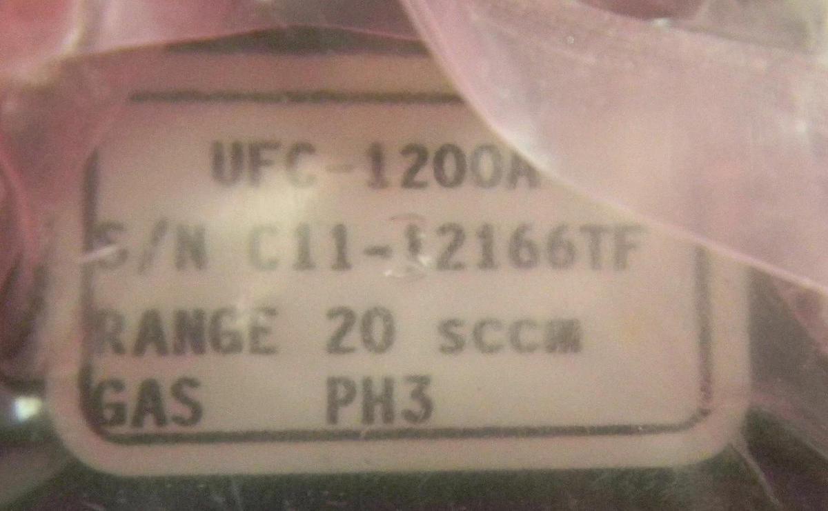 Used Unit UFC-1200A, Mass Flow Controller, Gas- PH3, Range- 20 SCCM, 1/4" M I/O