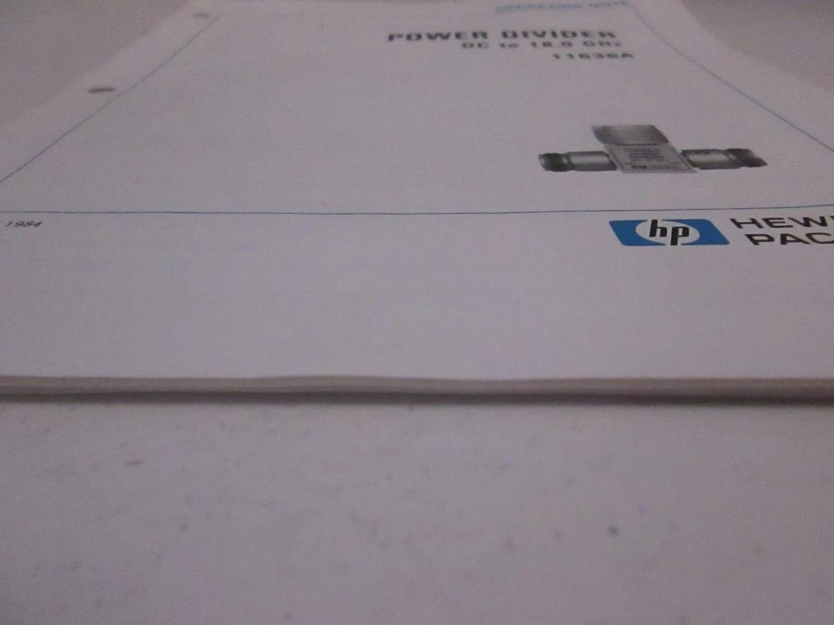 Used HP Power Divider DC to 18GHz 11636A, Operating Note, Used