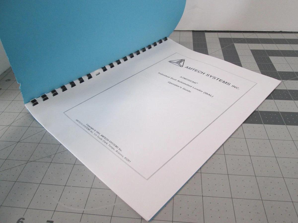 Used Amtech Systems, Atmoscan Individual Boat Automated Loader, Operators Guide, Used