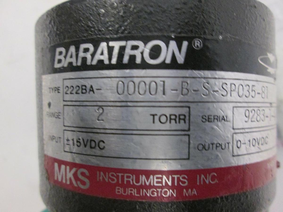 Used MKS, Baratron 2 Torr Pressure Transducer w/ PCB, 222BA-00001-B-S-SP35-81, Used