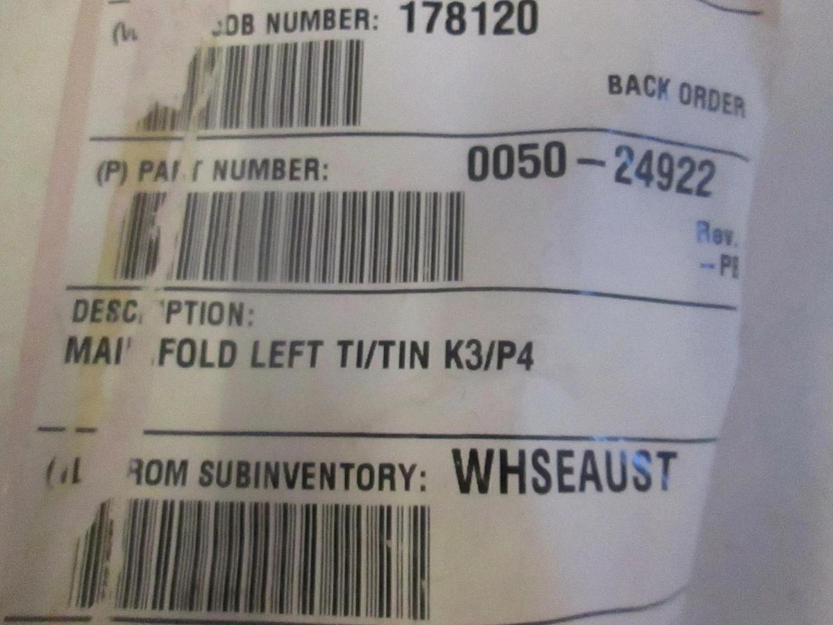 Used AMAT, 0050-24922, Manifold Left TI/TIN K3/P4, New