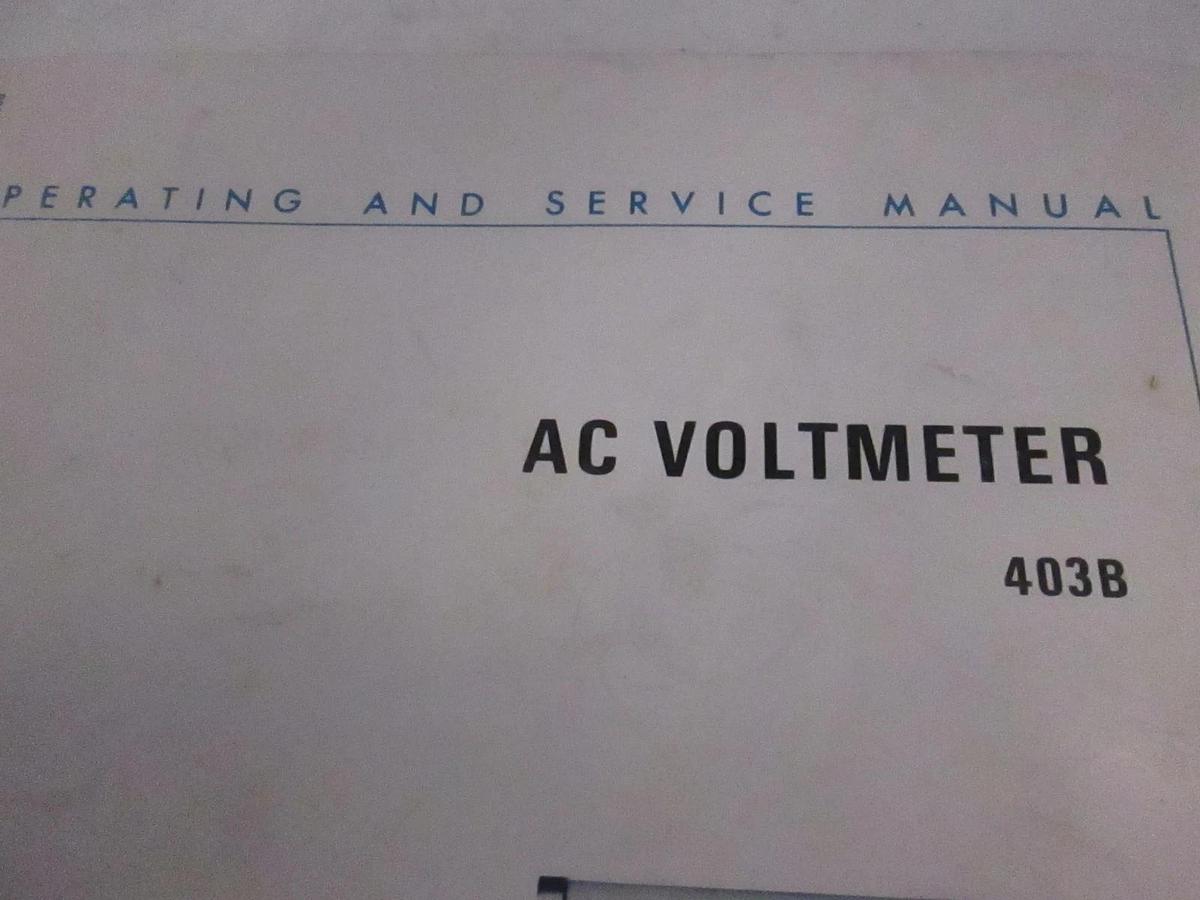 Used HP Model 403B AC Voltmeter Operating and Service Manual, Used