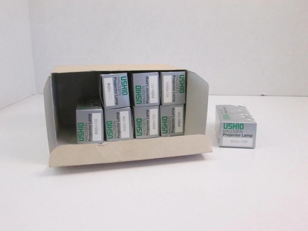 Used USHIO FHD6V-10W Halogen Projector Lamp, Used, Lot of 8
