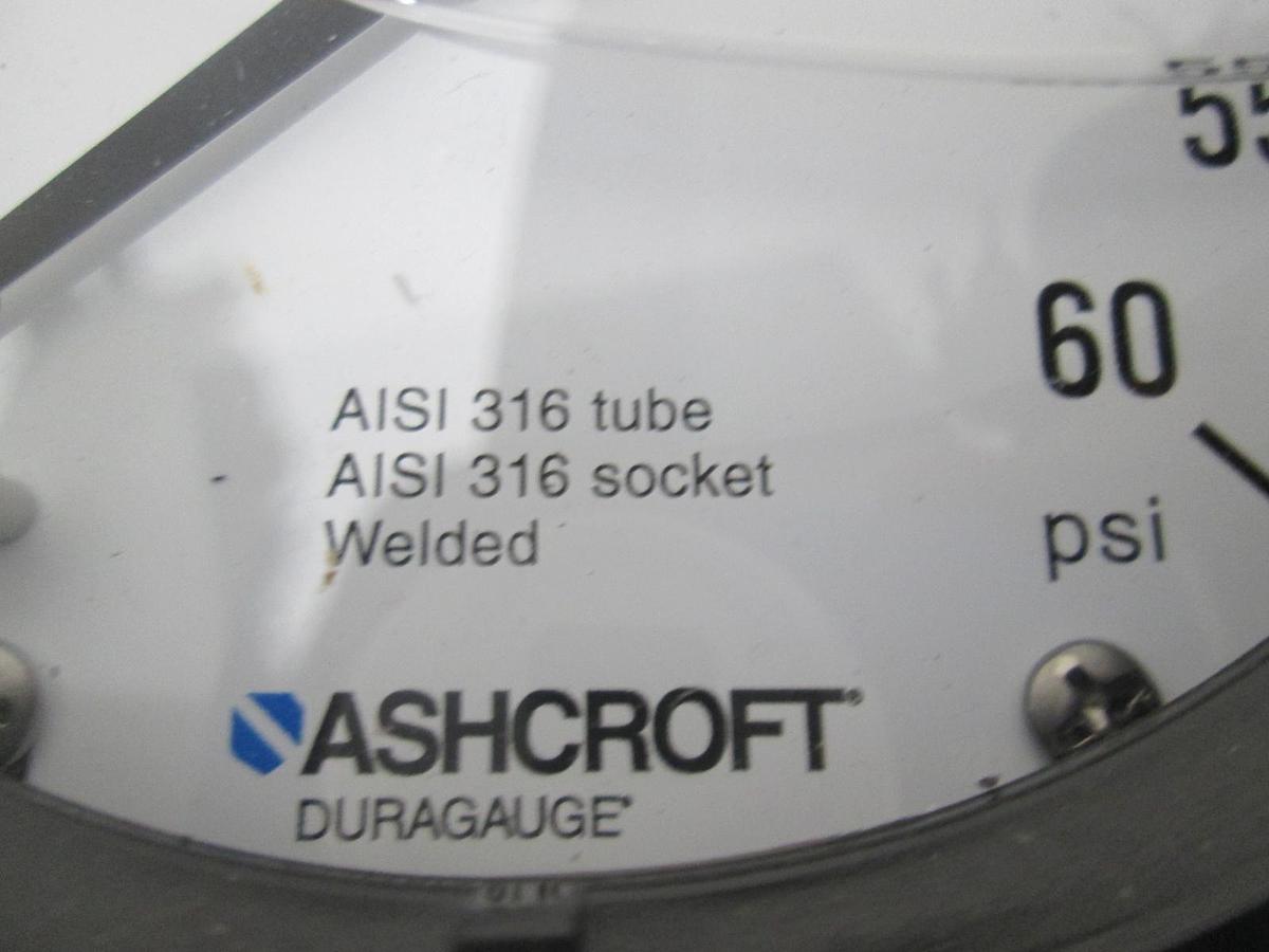 Ashcroft, Duragauge, 4-1/2", 0-60 PSI, Silicone Fill, New