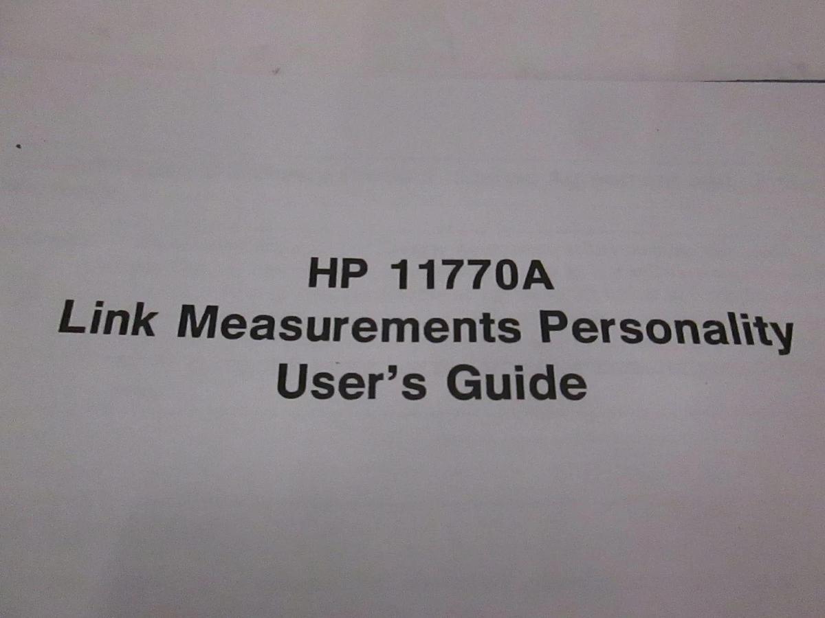 Used HP 11770A Link Measurements Personality User's Guide, Used