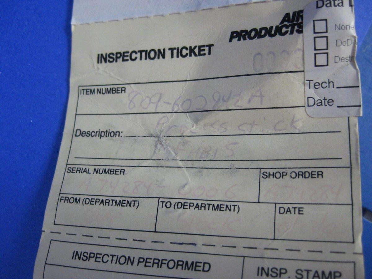 Used Air Products High Purity Gas Process Stick 809-602842, NEW
