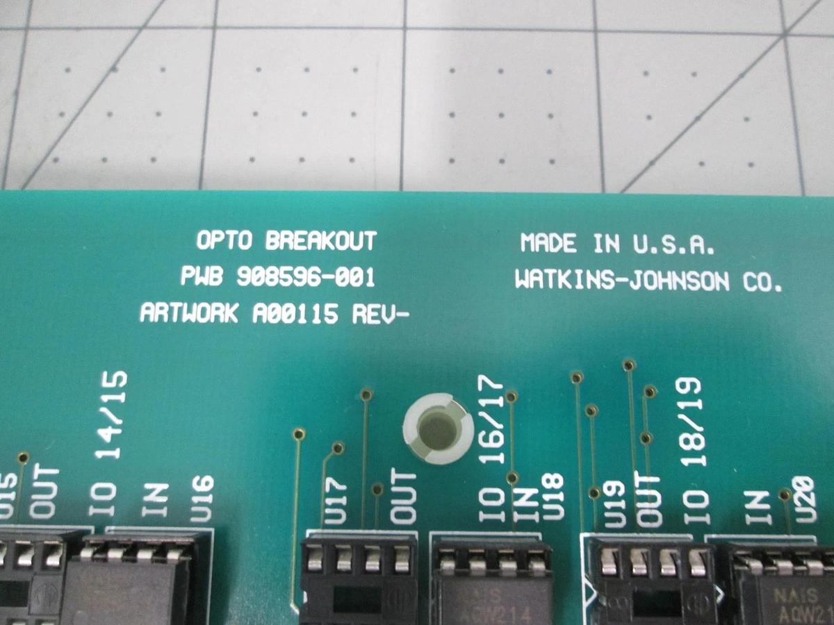 Watkins Johnson, 908597-004, Opto-Breakout Card 18-APL. New