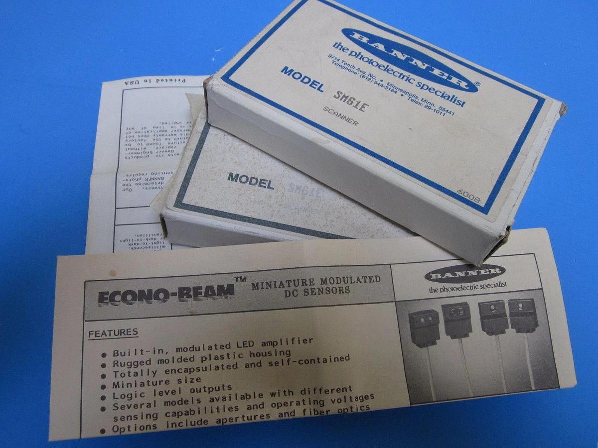 BANNER SM61E/R Miniature Modulated DC Sensor Set, Opposed Sensing Mode
