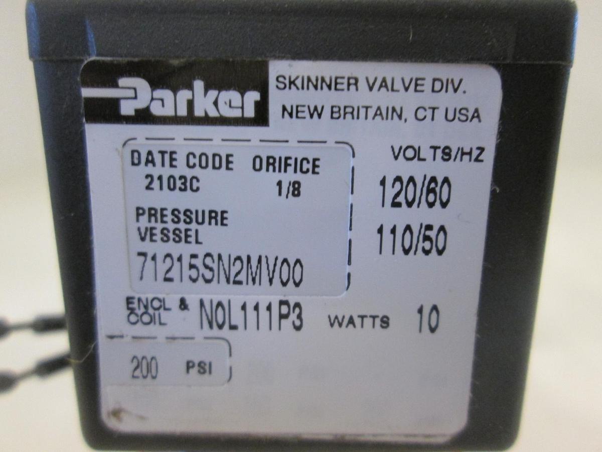 Parker, 71215SN2MV00, Solenoid Valve, 10W, 120/60Hz, 200 PSI, New