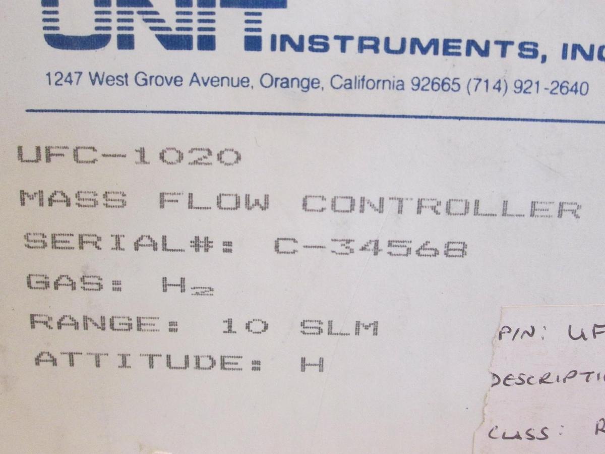 Used Unit UFC-1020 Mass Flow Controller MFC, H2, 10 SLM, New