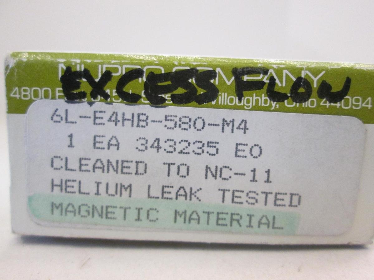Used Nupro, 6L-E4HB-580-M4, Excess Flow Valve, 3000PSIG, New