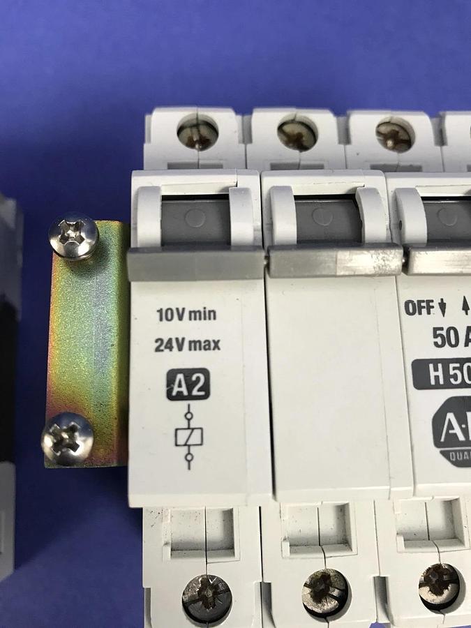 Used Allen-Bradley 1492-ACB H500 Circuit Breaker 4-Pole, 50A, Lot of 2