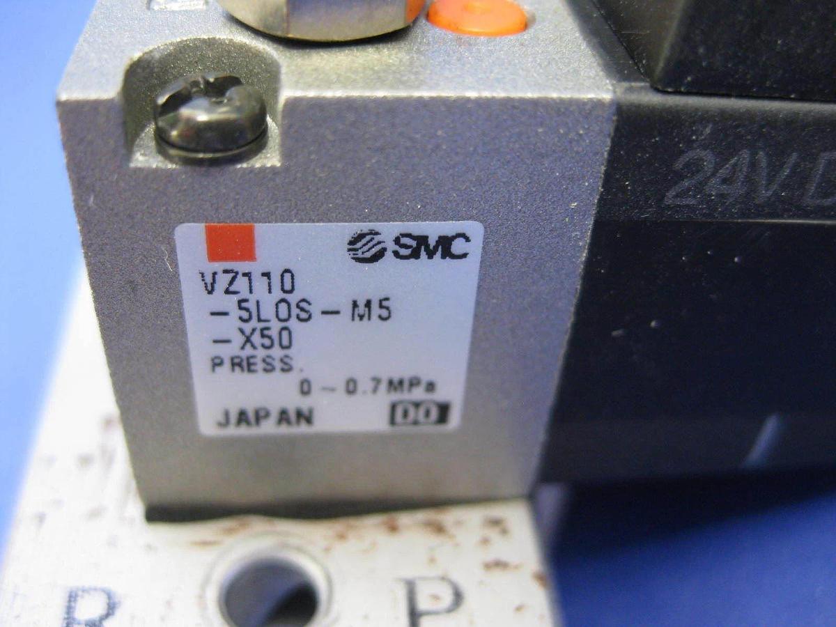 Used SMC VZ110 Solenoid Valve Manifold Assembly, with 5 Valves, Used