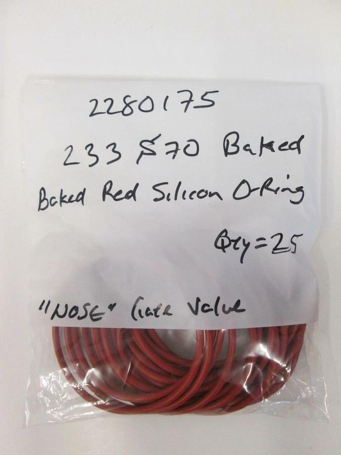Used Pacific Rubber, 2280175, Silicone Baked Red 233S70, O-Ring Lot of 25