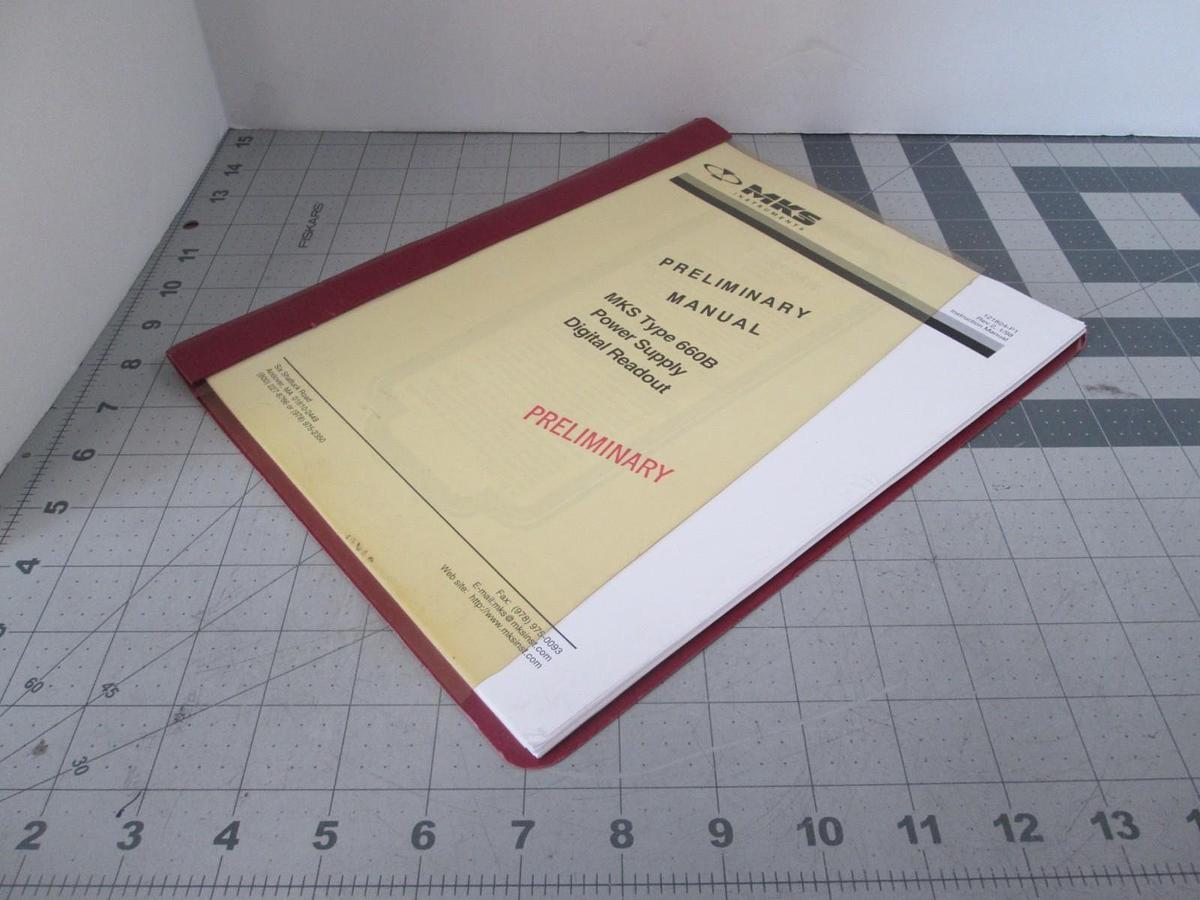 Used MKS, Type 660B, Power Supply Digital Readout, Preliminary Manual, Used