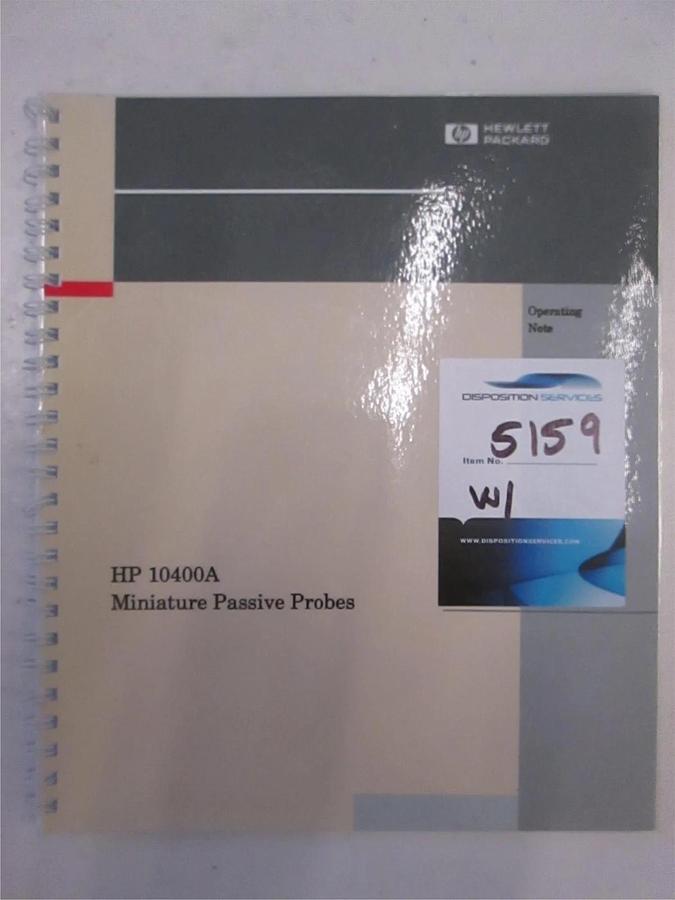 Used HP 10400A Miniature Passive Probes Operating Note, Used