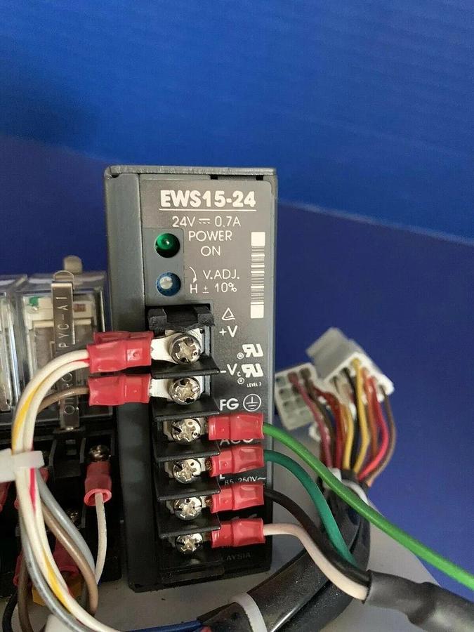 Used Nemic-Lambda EWS15-24 Power Supply Assy w/ Omron H3CR-H8L Timer, Used TEL