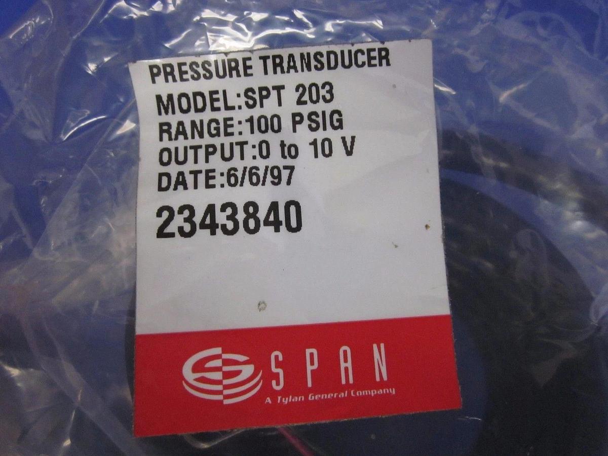 Span SPT 203 Pressure Transducer 100 PSI, 1/4" FVCR Fitting, New in Wrap
