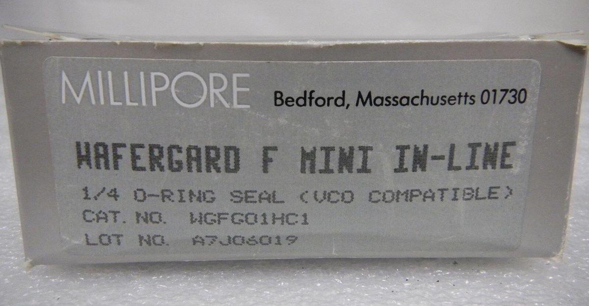 Millipore WGFG01HC1 Wafer Guard Filter, 1/4" O-Ring Seal VCO Compatible, NEW