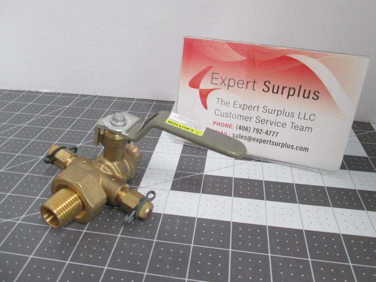 Used Griswold Controls 1/2" L14J 600 WOG Hydronic Coil Piping Isolation Valve P/T Port