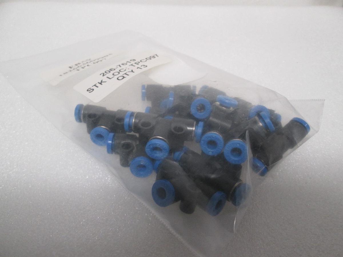 SMC, 3 Way Valve Fitting, 206-7619, New, Lot of 13