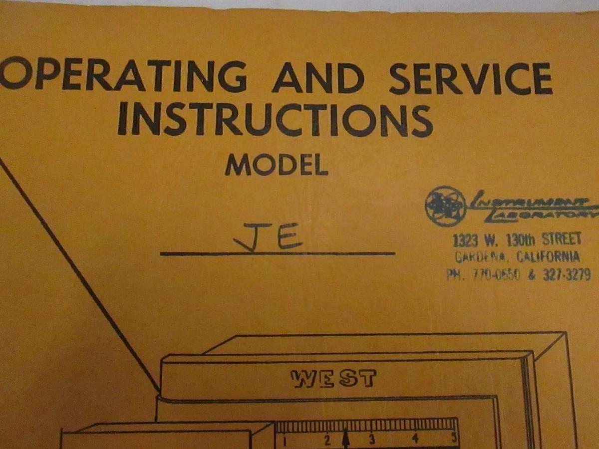 Used GI Operating and Service Instructions for Model JE, Used