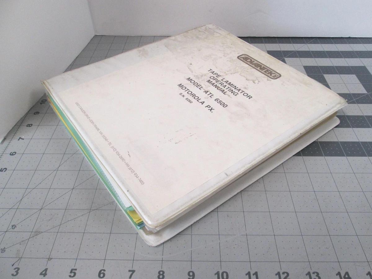 Used Advantek, Tape Laminator Operating Manual, ATL 6500, Used