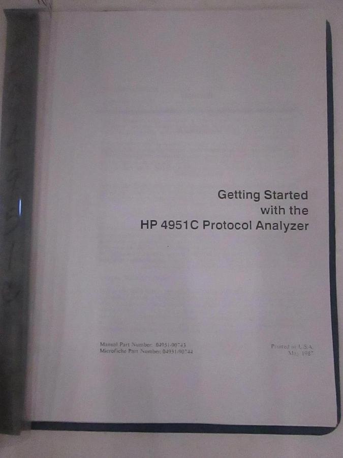 Used HP 4951C Protocol Analyzer Introductory Guide, Used